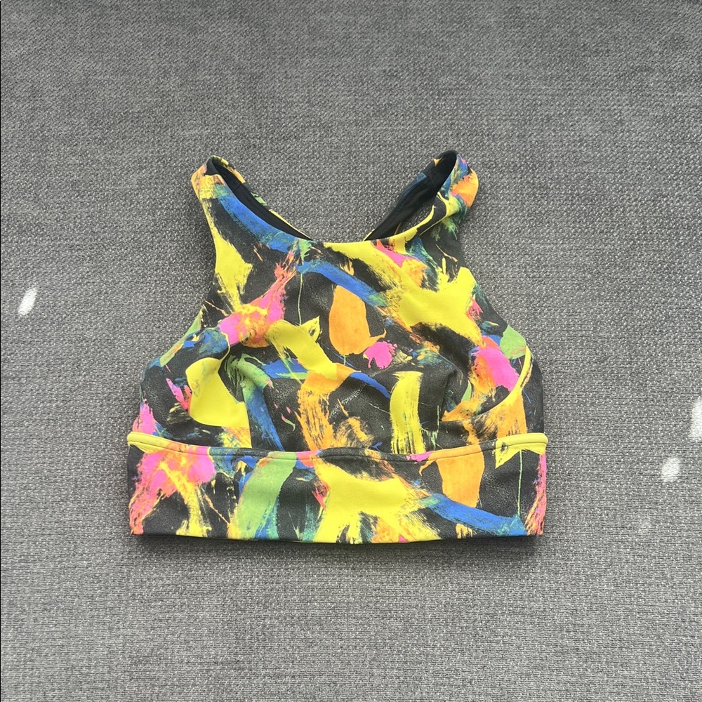 lululemon athletica Multicolor Paint-Brush Print Crop Top